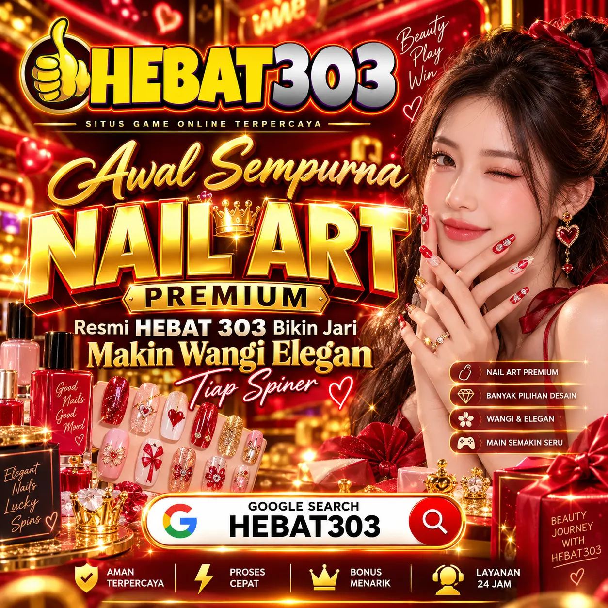 Galeri foto HEBAT303 | Awal Sempurna Nail Art Premium, Resmi HEBAT 303 Bikin Jari Makin Wangi Elegan Tiap Spiner di Jakarta